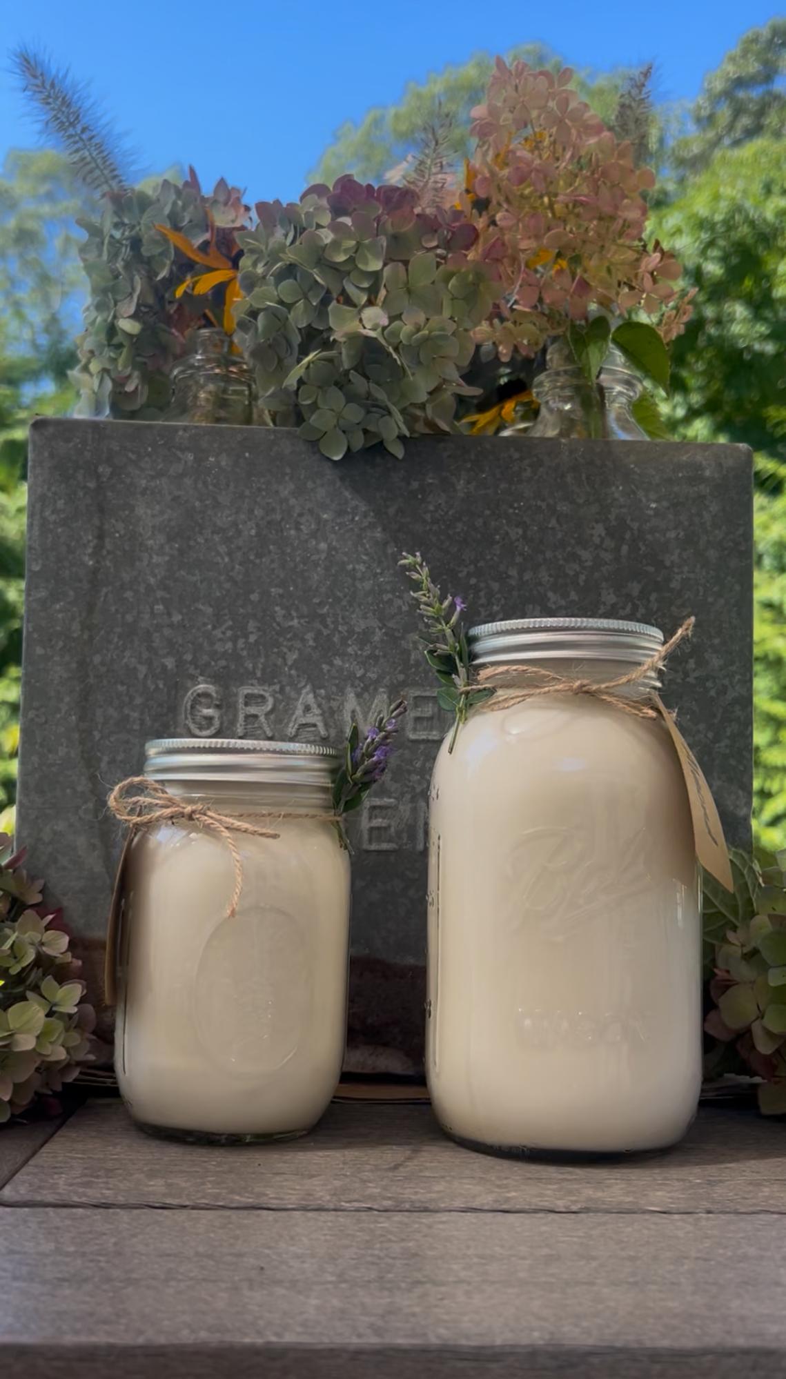 Fresh non-dairy milk in mason jars