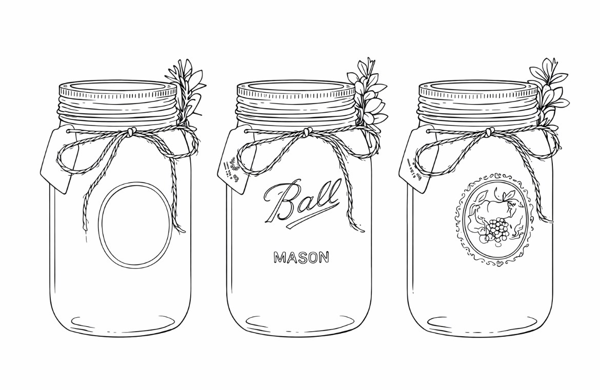 Mason jar illustration